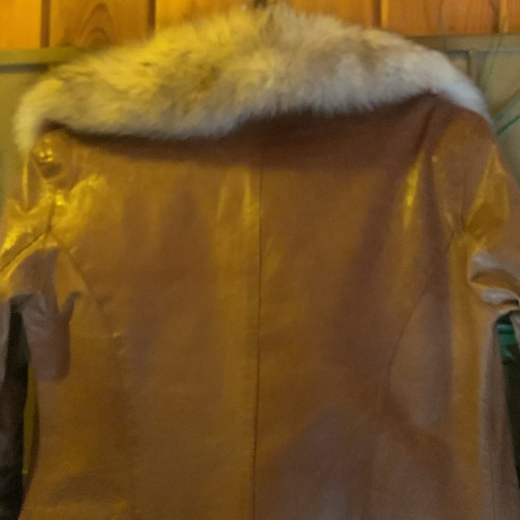 VINTAGE AUTHENTIC leather COAT with stunning REAL mink collar - Picture 5 of 9